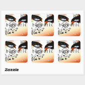 Blauwe ogen Mode make-up Vierkante Sticker (Vel)