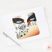 Blauwe ogen Mode make-up Vierkante Sticker (Envelop)