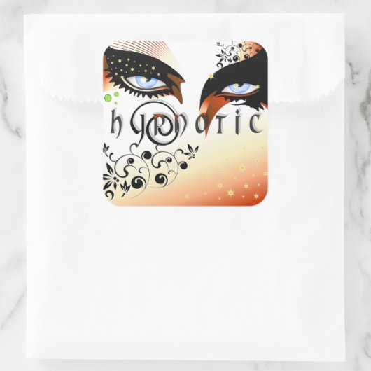 Blauwe ogen Mode make-up Vierkante Sticker (Tas)