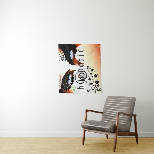 Blauwe ogen Mode make-up Wandkleed (In situ)