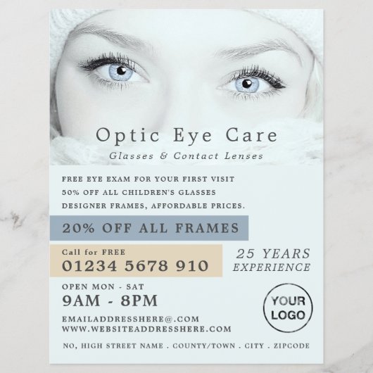 Blauwe ogen, Opticien, Technische specialist Flyer (Voorkant)