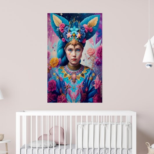Blauwe ogen prinses poster (Kinderkamer 2)