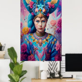 Blauwe ogen prinses poster (Thuiskantoor)