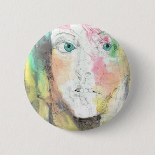 Blauwe ogen ronde button 5,7 cm