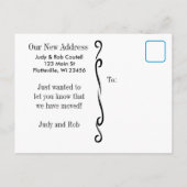 Blauwe ogen Siamese kat met "We zijn bewegend teke Aankondigingskaart (Achterkant)