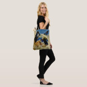 Blauwe Ogen Siamese Kat Mozaïek Tegels Tote Bag (Op model)