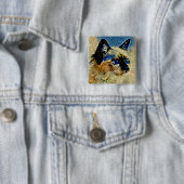Blauwe Ogen Siamese Kat Mozaïek Tegels Vierkante Button 5,1 Cm (In situ)