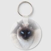 Blauwe ogen siamese kat sleutelhanger (Voorkant)