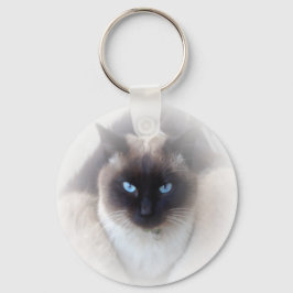 Blauwe ogen siamese kat sleutelhanger