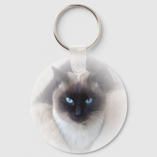 Blauwe ogen siamese kat sleutelhanger (Voorkant)