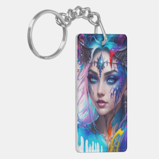 Blauwe ogen sleutelhanger (Voorkant Links)