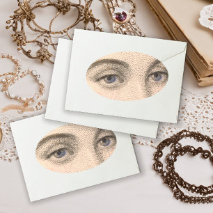 Blauwe ogen van mooie Franse vrouw  Ovale Sticker