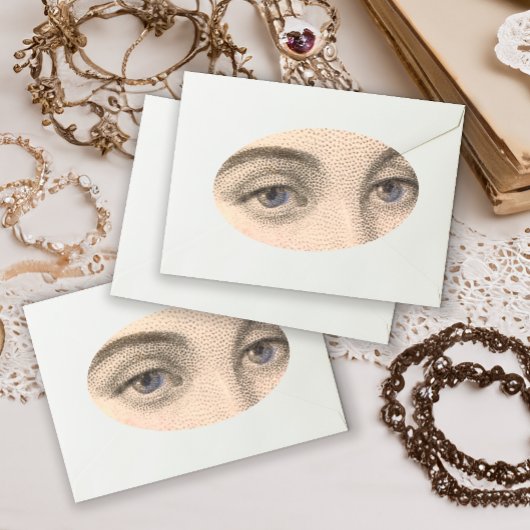 Blauwe ogen van mooie Franse vrouw  Ovale Sticker