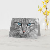 Blauwe ogen wenskaart kaart (Gele Bloem)