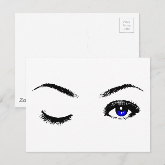 blauwe ogen Winkelen Briefkaart (Voorkant / Achterkant)