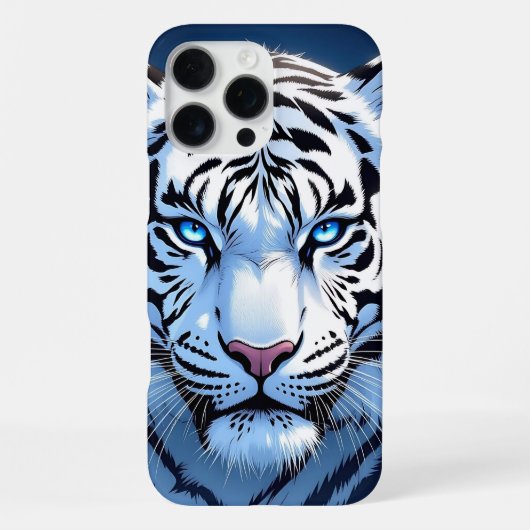 Blauwe ogen Witte Tijger Ai Kunst iPhone Hoesje (Achterkant)
