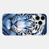 Blauwe ogen Witte Tijger Ai Kunst iPhone Hoesje (Achterkant horizontaal)