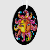 Blauwe Ogen Zon Hemels Acryl Ornament (voorkant)