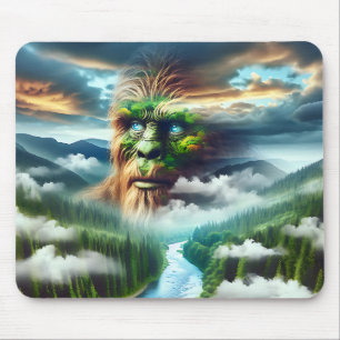Blauwe-ogige Bigfoot in de Bergen Muismat