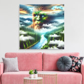 Blauwe-ogige Bigfoot in het Bos Canvas Afdruk (Insitu (Woonkamer))