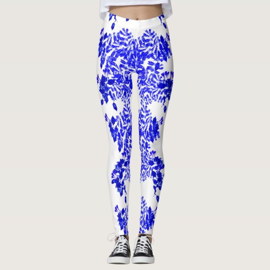 Blauwe olie leggings (Voorkant)