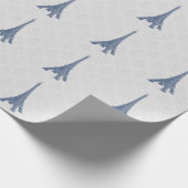 Blauwe oliefabriek - Damask Wedding Wrapping Paper Cadeaupapier (Hoek)