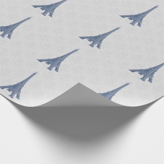 Blauwe oliefabriek - Damask Wedding Wrapping Paper Cadeaupapier (Hoek)