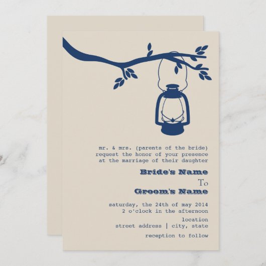 Blauwe olieramp Wilderness / Camping Weddenschap Kaart (Voorkant / Achterkant)