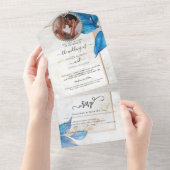 Blauwe olievlek in één uitnodiging (Afscheurbaar)