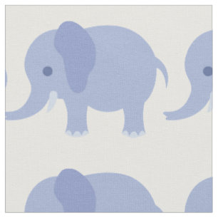 Blauwe olifant afdrukverbinding stof
