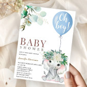 Blauwe Olifant Baby Borrel Jongen Kaart