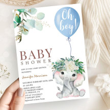 Blauwe Olifant Baby Borrel Jongen