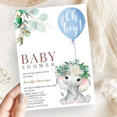 Blauwe Olifant Baby Borrel Jongen Kaart