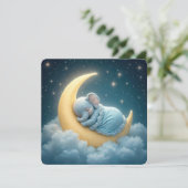 Blauwe Olifant Baby Jongen Douche Kaart (Staand voorkant)