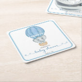 Blauwe Olifant Baby Jongen Douche Kartonnen Onderzetters (Schuin)