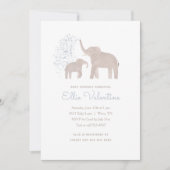 Blauwe olifant Baby Kaart (Voorkant)