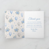 Blauwe Olifant Baby Shower Bedankkaart (Binnen)