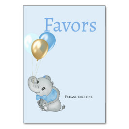 Blauwe Olifant Baby Shower Favorenkaart Kaart