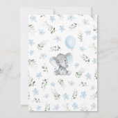 Blauwe Olifant Baby Shower Kaart (Achterkant)