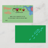 Blauwe olifant baby shower luier loterij ticket informatiekaartje (Voorkant / Achterkant)