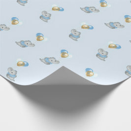 Blauwe Olifant Baby Shower-pakpapier Cadeaupapier