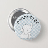 Blauwe olifant Baby shower Pin Ronde Button 5,7 Cm (Voorkant /achterkant)