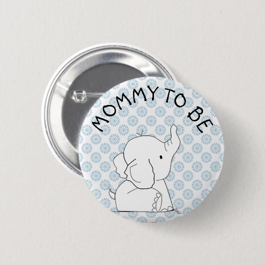 Blauwe olifant Baby shower Pin Ronde Button 5,7 Cm (Voorkant /achterkant)