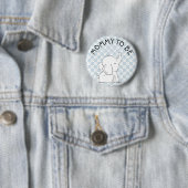 Blauwe olifant Baby shower Pin Ronde Button 5,7 Cm (In situ)