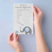 Blauwe olifant Baby shower prijs is juist spel Flyer (Hand)