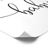 Blauwe olifant baby shower welkomstbord poster (Hoek)