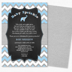 Blauwe olifant baby strooi, jongen baby shower kaart