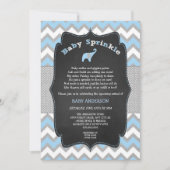 Blauwe olifant baby strooi, jongen baby shower kaart (Voorkant)