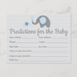 Blauwe Olifant Baby Voorspellingen Kaarten Baby Sh