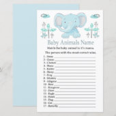 Blauwe olifant Babydieren Naam Game (Voorkant / Achterkant)
